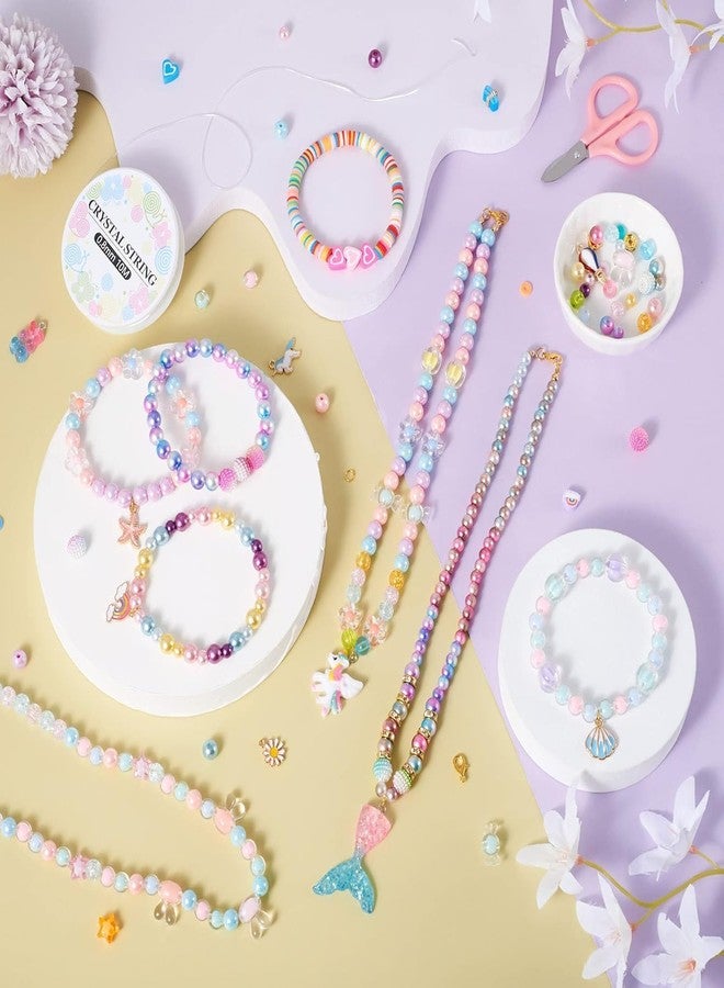 FACEFAB Plastic Beads for Kids Crafts Children's Jewelry Making Kit DIY Bracelets Necklace Hairband and Rings Craft Kits Birthday for 4, 5, 6, 7-Year-Old Little Girls Multicolor - Image 4